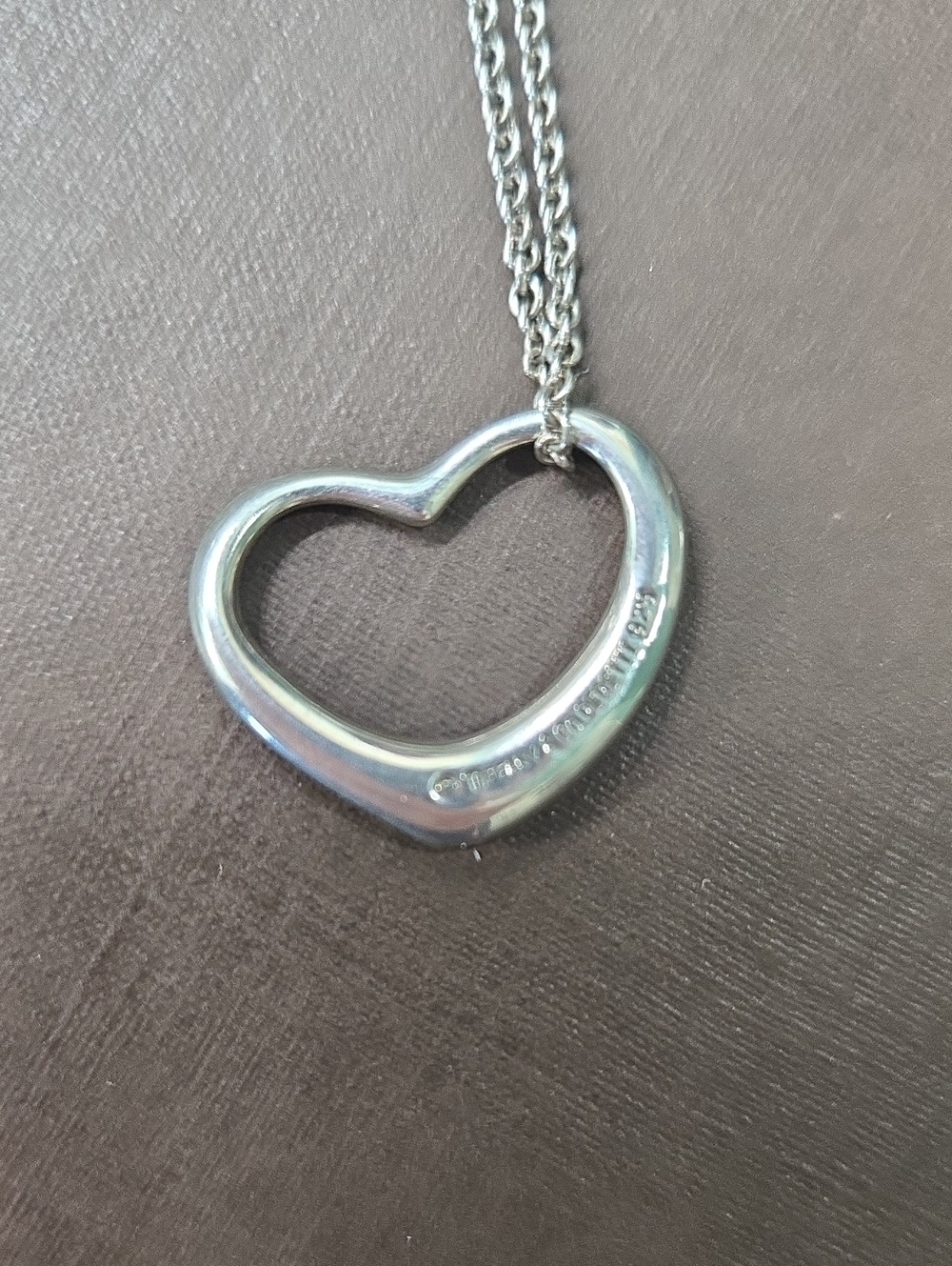 Tiffany & Co. Silver Open Heart Pendant Necklace